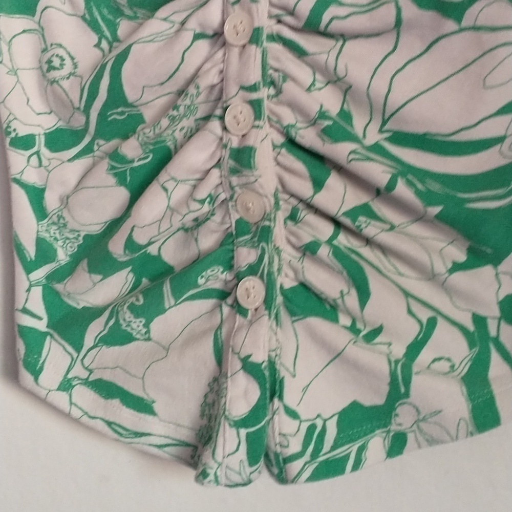 Anthropologie Maeve Ruched Blouse Floral 90s Y2K Retro Fairycore Cottagecore - Picture 6 of 10